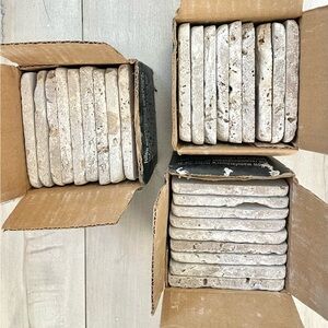 Set of 4x4 Tumbled Marble Stone Tiles 3 Boxes of 9 Tiles Each